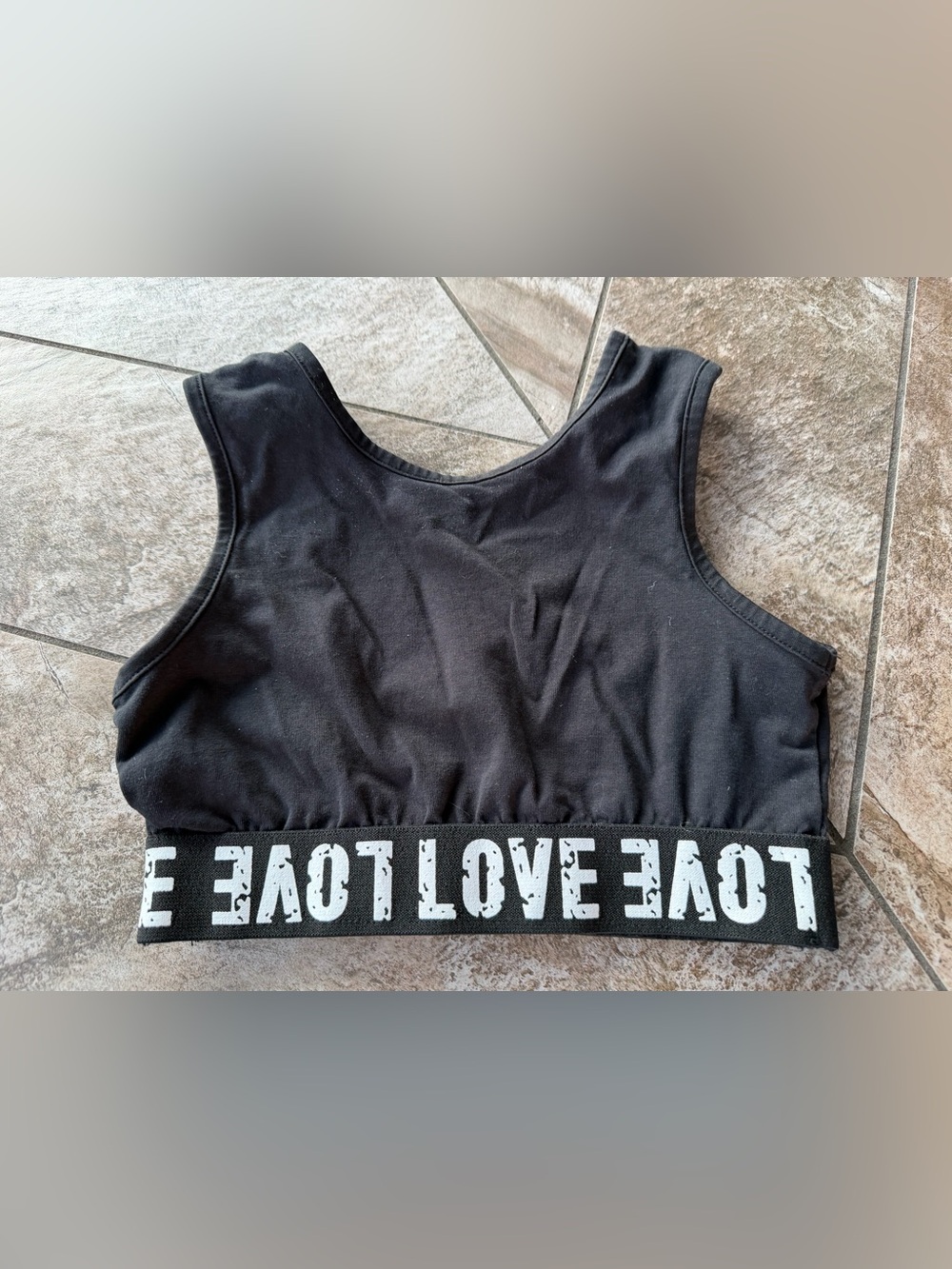 Girls LOVE Black Sports Bra Crop Top 7-8Y